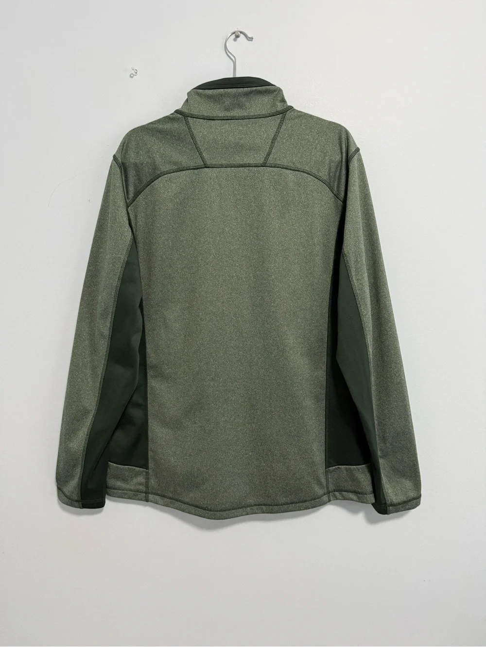 The North Face Men’s L Full Zip Fleece Jacket Green Black Zip Pockets